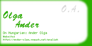 olga ander business card